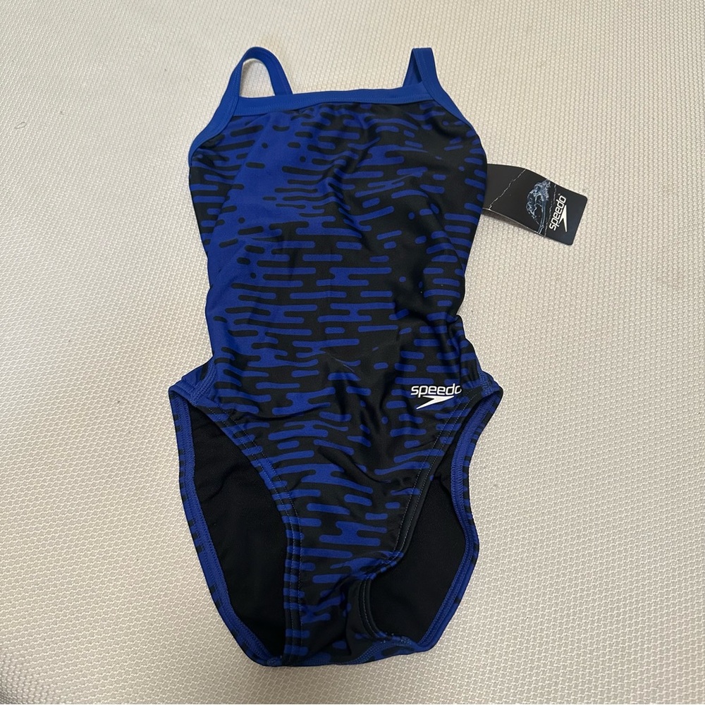 NWT Speedo Girl’s Competition Modern Matrix Flyback in Speedo Blue 431 Size 20